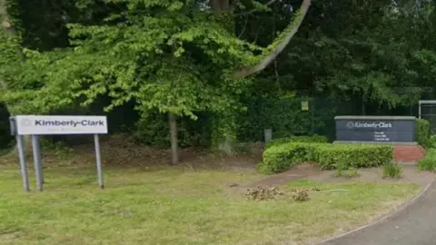 Picture of outside Kimberly- Clark factory in Flintshire 