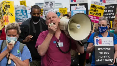 Getty Images Nurses' protest