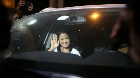 Reuters Keiko Fujimori arrives at Lima's Centenario hospital to visit her father, 24 December