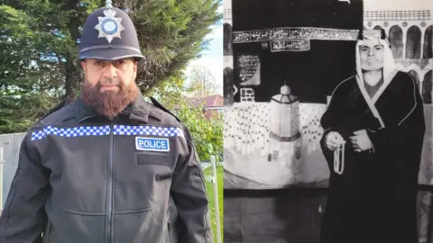 Nottinghamshire Police PC Hakeem Ahmed and his grandfather