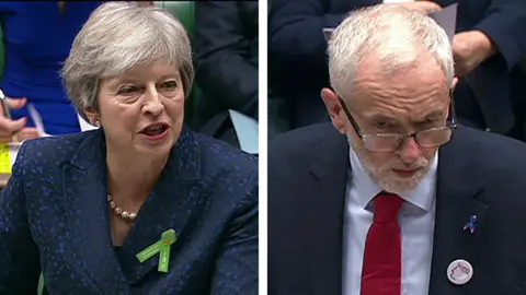 BBC Theresa May and Jeremy Corbyn