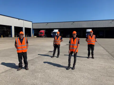 Joe Darlow/BBC Staff at Bartrums Bulk Haulage, based in Eye, Suffolk