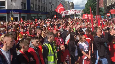 Thousands attended a rally in Belfast in 2017 calling for an Irish Language Act