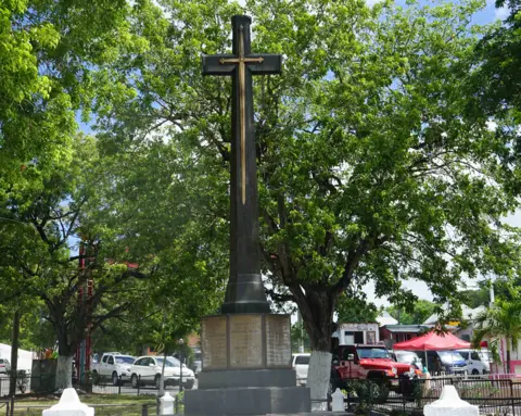 Gemma Handy A view of the national war memorial in Antigua