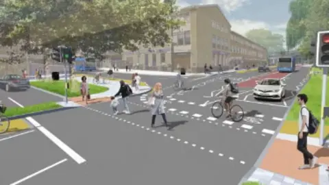 Crawley Borough Council An artist's impression of what the Boulevard will look like when it is completed.