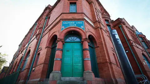 The iconic door of Salford Lads Club