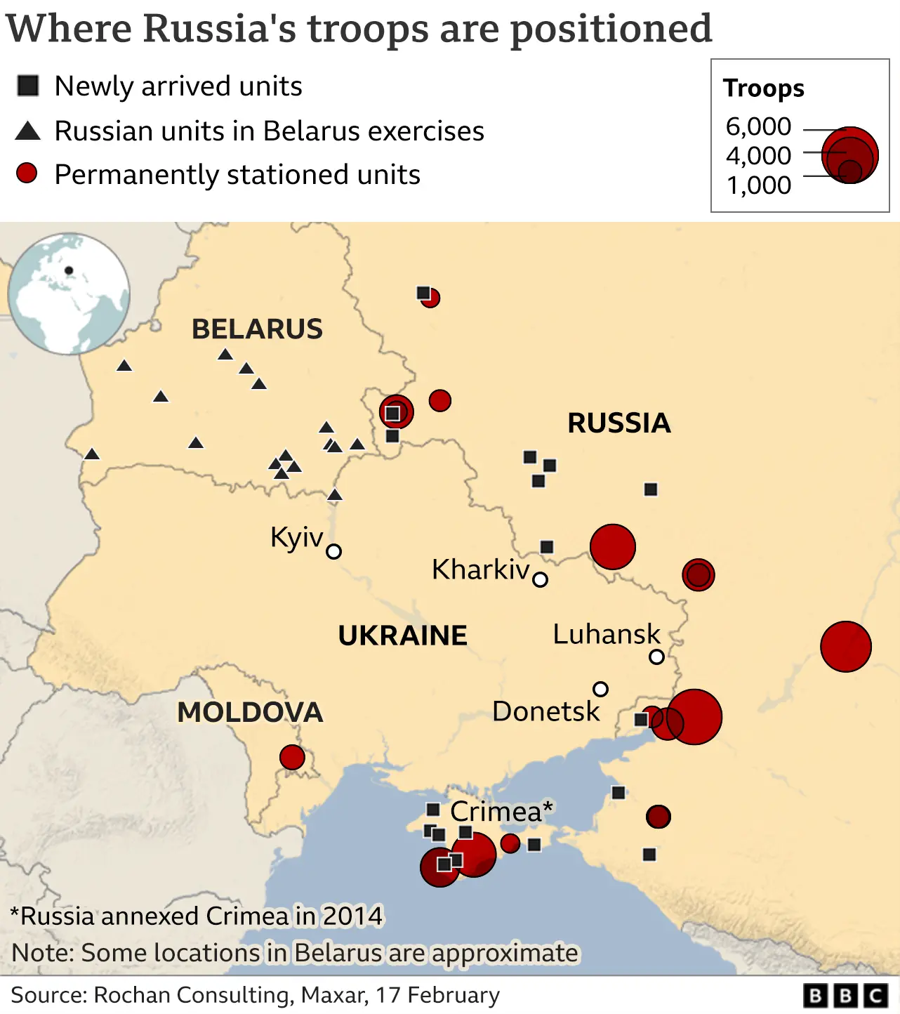 Map showing troop positions