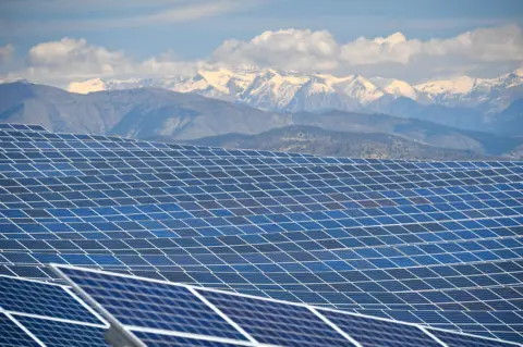 Getty Images 112,000 photovoltaic solar panels at the power plant in La Colle des Mees, Alpes de Haute Provence, south-eastern France