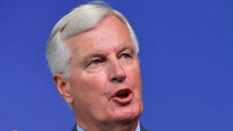 AFP EU Chief Brexit Negotiator Michel Barnier speaks during a press conference in Brussels on 31 August 2018
