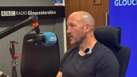 George Skivington in the Radio Gloucestershire studio