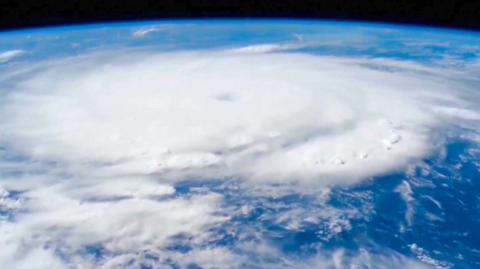 View from space of Hurricane Beryl
