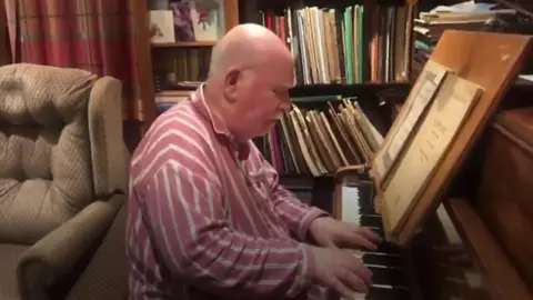 80-year-old Paul Harvey playing the piano