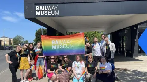 NRM York Pride marchers outside NRM