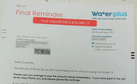Owen Williams Water bill