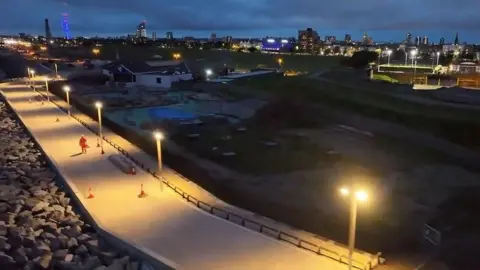 Southsea seafront at night