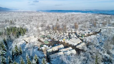 Reuters Aerial view of the migrant camp in Vucjak near Bihac, Bosnia and Herzegovina, on 6 December 2019