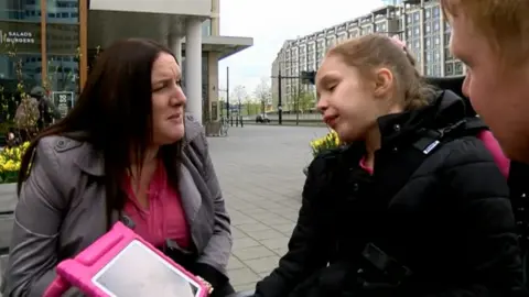 BBC Emma Appleby with her daughter Teagan in the Netherlands