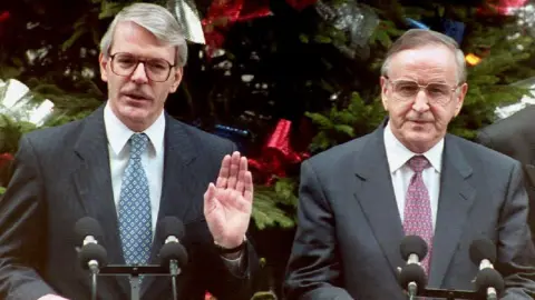 AFP/GETTY John Major and Albert Reynolds outside Downing Street in December 1993