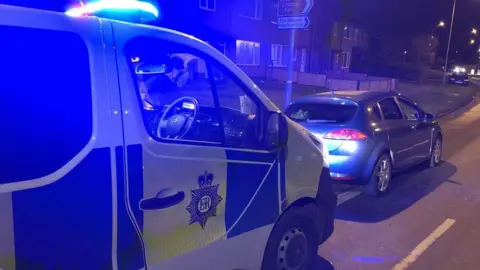 Nottinghamshire Police Police van pulls over driver
