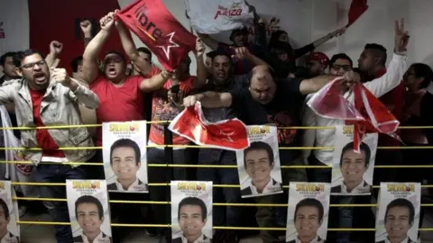 Reuters Supporters of Salvador Nasralla, presidential candidate for the Opposition Alliance Against the Dictatorship shout after the presidential election in Tegucigalpa, Honduras November 27, 2017.