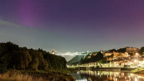 Sam Binding  A purple sky over the Clifton Suspension Bridge in Bristol 