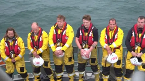 BBC Tynemouth lifeboat crew paying respects to the Queen