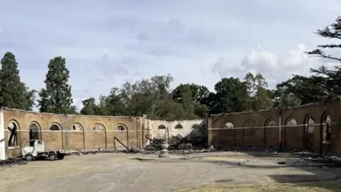 Museum of London Archaeology Wrotham Park stable block gutted by fire