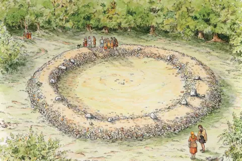 Anne Leaver Artist's reconstruction of ring cairn