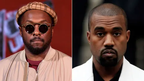 Getty / PA Will.I.Am and Kanye West