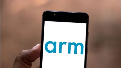 Getty Images Arm logo on a mobile