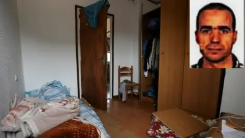 Reuters A pic collage of Satty's bedroom and a grainy small image of him