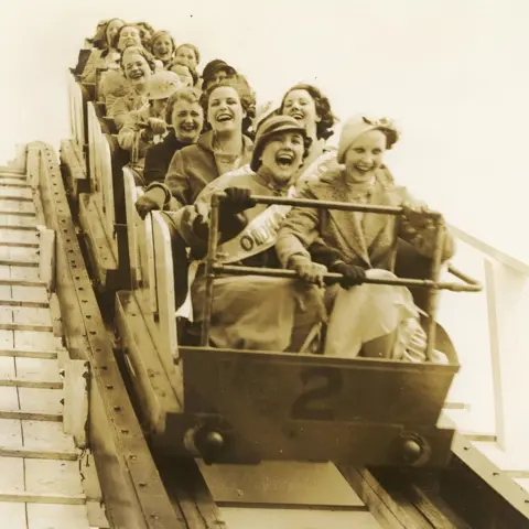 Blackpool Pleasure Beach Oldham Ladies on Big Dipper