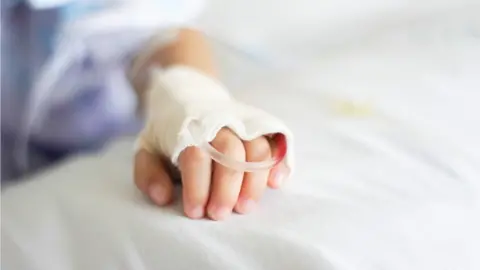 Getty Images An intravenous drip in a child patient's hand