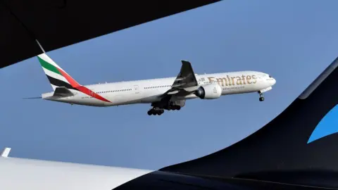 AFP/Getty Emirates flight takes off