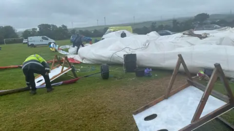 Delabole Carnival Commitee  Delabole Carnival marquee has collapsed