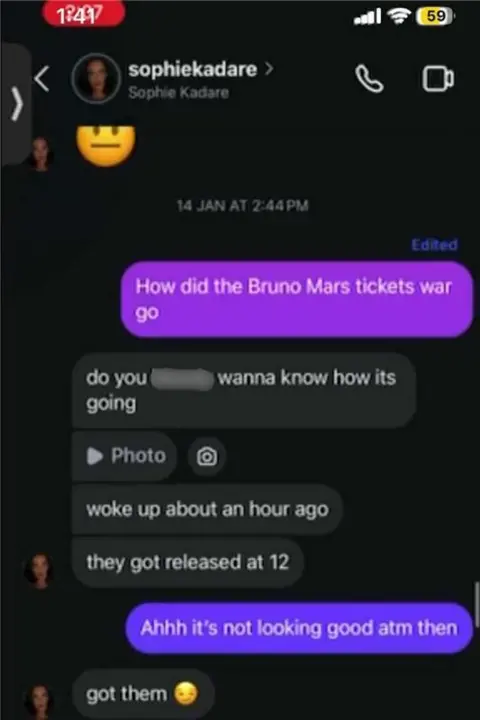 Mark A screenshot of a social media chat 
