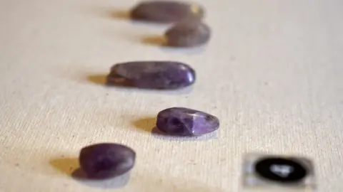 Ely Museum 5 amethyst beads