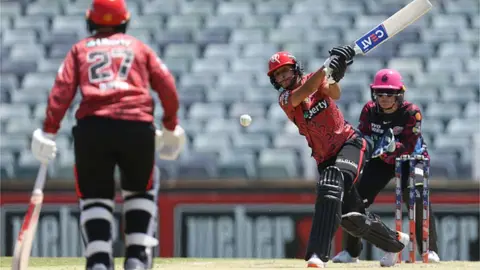 Getty Images Harmanpreet Kaur of the Renegades bats during the WBBL match between Sydney Sixers and Melbourne Renegades at the WACA, on 05 November 2023, in Perth, Australia.