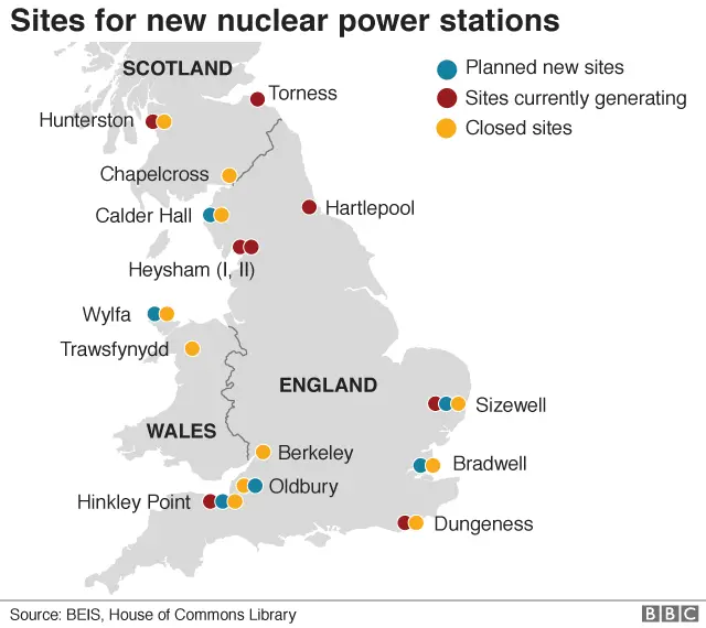 nuclear plant map