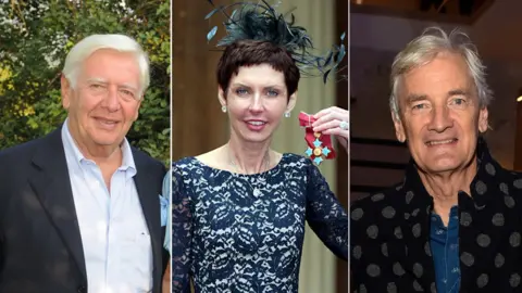 Getty Images Stephen Rubin, Denise Coates and Sir James Dyson