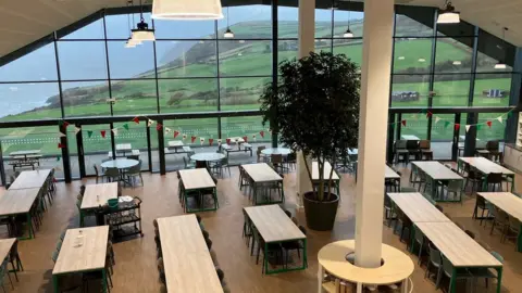 BBC The new canteen and kitchen at Calon y Gwersyll