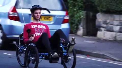 Stroke Association Neil has taken up hobbies such carting as part of his recovery