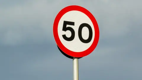 Getty Images 50mph sign