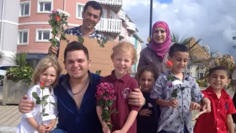 Lindsay Cardwell Syrian refugees thank people in Aberystwyth