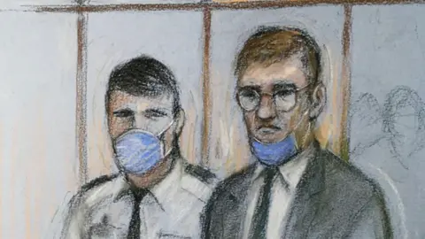 PA Media James Watson - drawn by court artist Elizabeth Cook