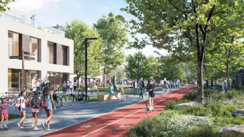 LDA Design A CGI of what the 1,500 home development at Maidenhead Golf Club could look like