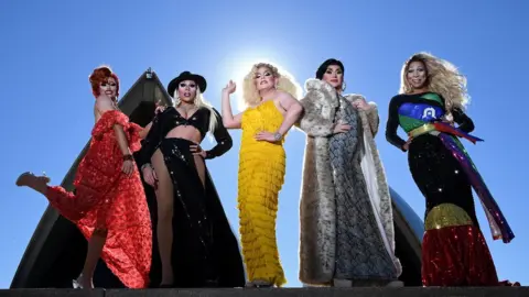 Josie Baker, Charisma Belle, Carmen Geddit, Decoda Secret and Jacqui St Hyde pose for a photo