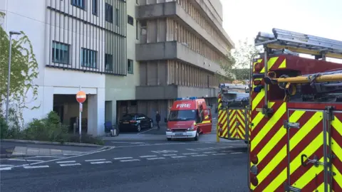 Fire crews at Bristol Royal Infirmary's haematology and oncology centre