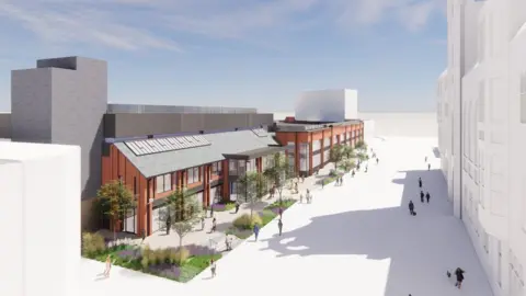 Open Artist's impression of the new Market Hall exterior