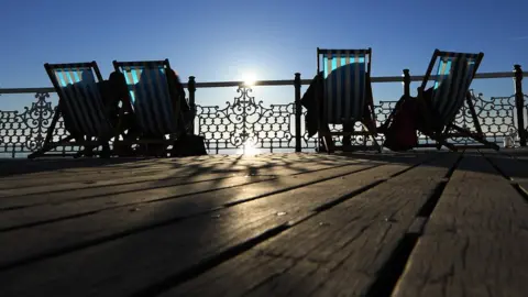 Getty Images Deckchairs on Palace Pier, Brighton, on 25 February 2019